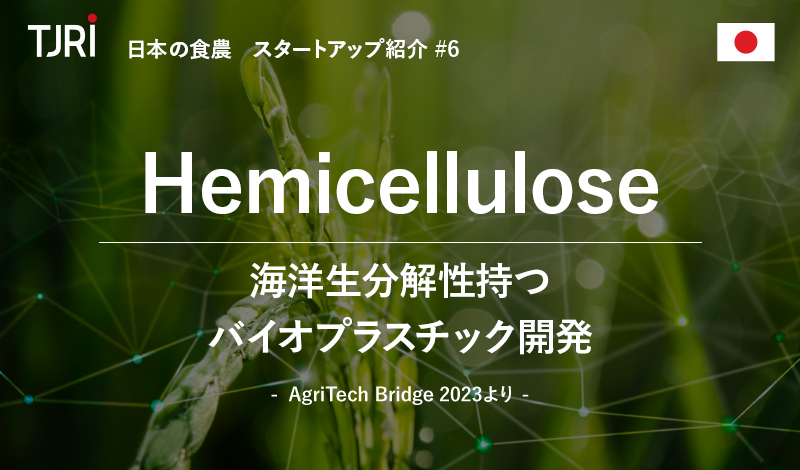 日本の食農スタートアップ紹介⑥ 『Hemicellulose』海洋生分解性持つバイオプラスチック開発 ～AgriTech Bridge 2023より～